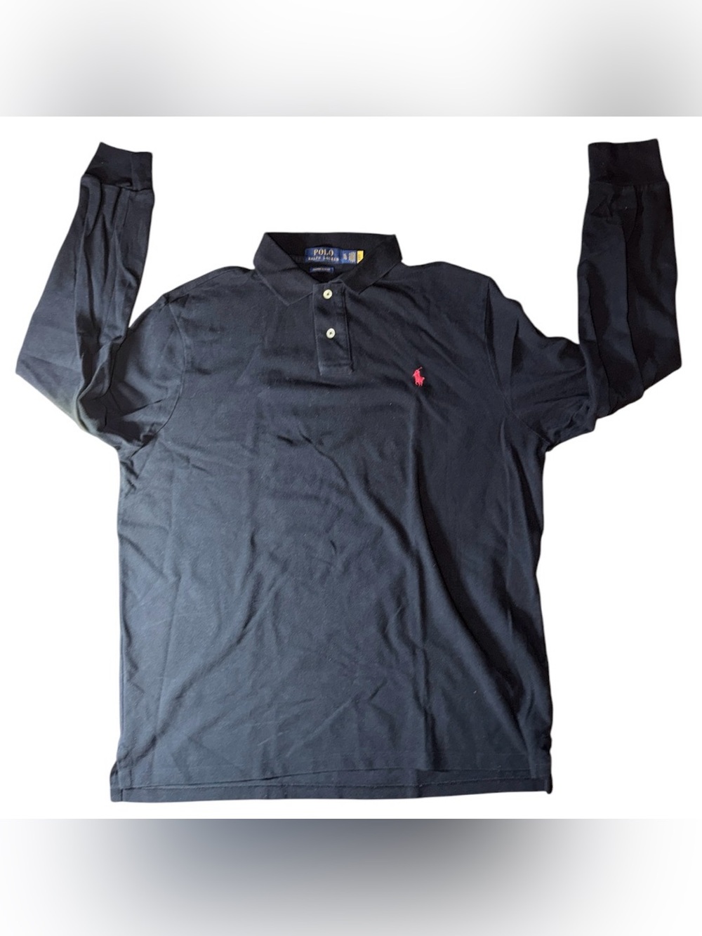 🔥 Polo Ralph Lauren Men’s Sz XL 100% Cotton Custom L/S Slim Fit Polo 🔥